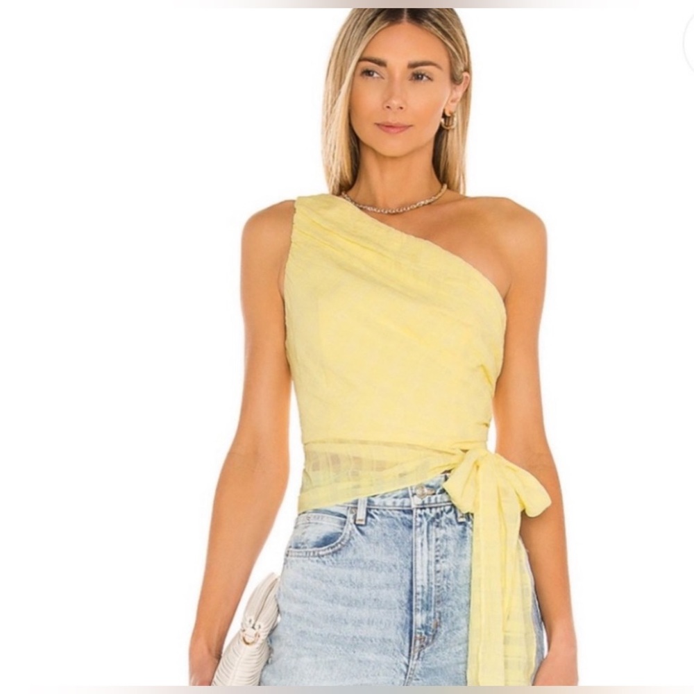 Amanda Uprichard Bea Top in Lemon Yellow Size: Small